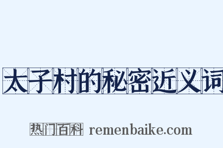 太子村的秘密近义词是什么意思的图片